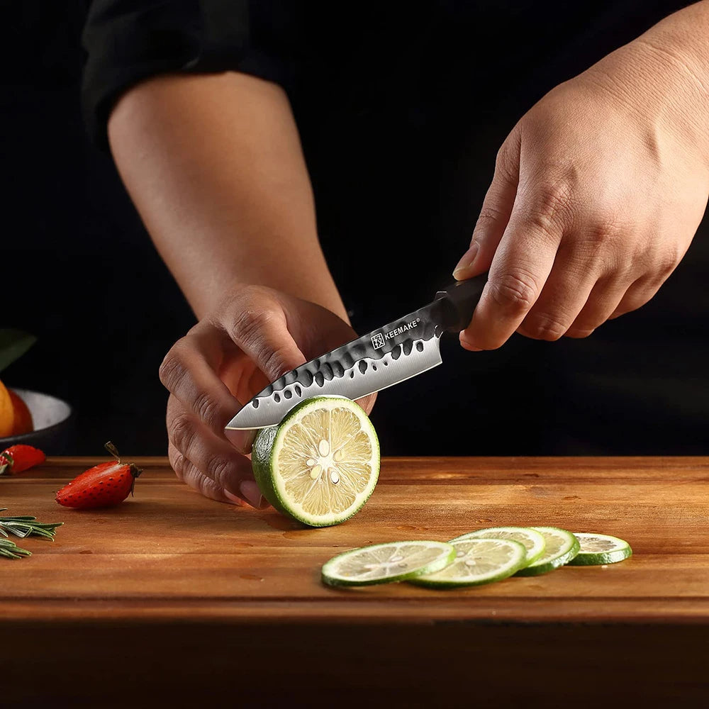 KEEMAKE 4.5" Utility Paring Knife – Japanese Style Fruit Peeler & Vegetable Cutter, High Carbon Stainless Steel Kitchen Knife