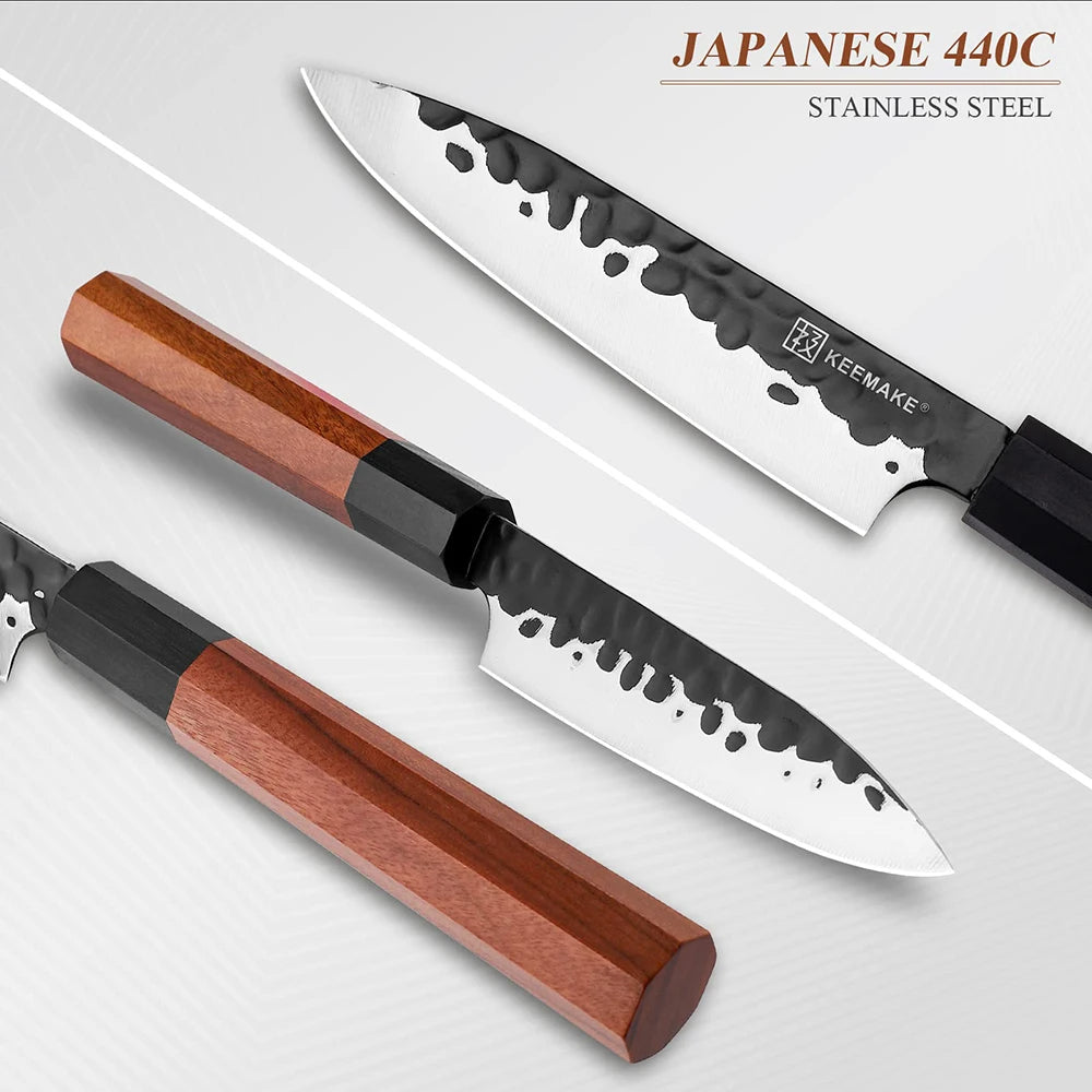 KEEMAKE 4.5" Utility Paring Knife – Japanese Style Fruit Peeler & Vegetable Cutter, High Carbon Stainless Steel Kitchen Knife